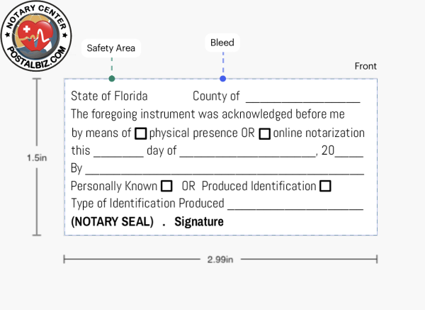 Florida Notary Acknowledgement Stamp